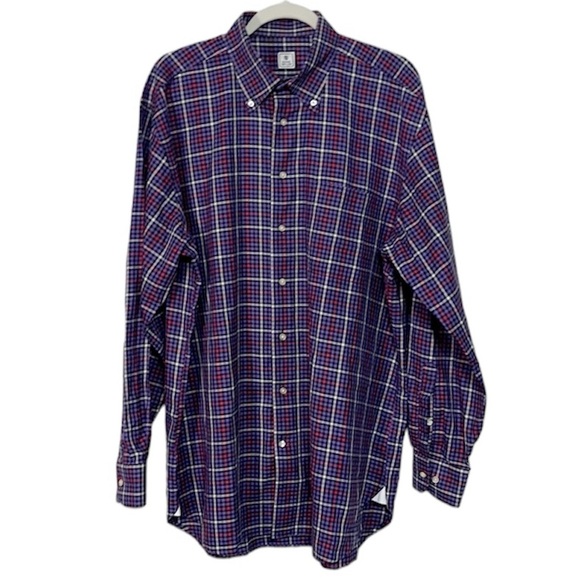 Peter Millar Purple Plaid Button Down Long Sleeve Shirt - Picture 2 of 11